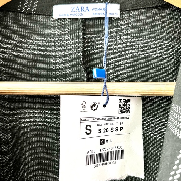 ZARA | Plaid Shorts Jumpsuit Romper Zipper Long Sleeves Size Small New NWT - Picture 10 of 11